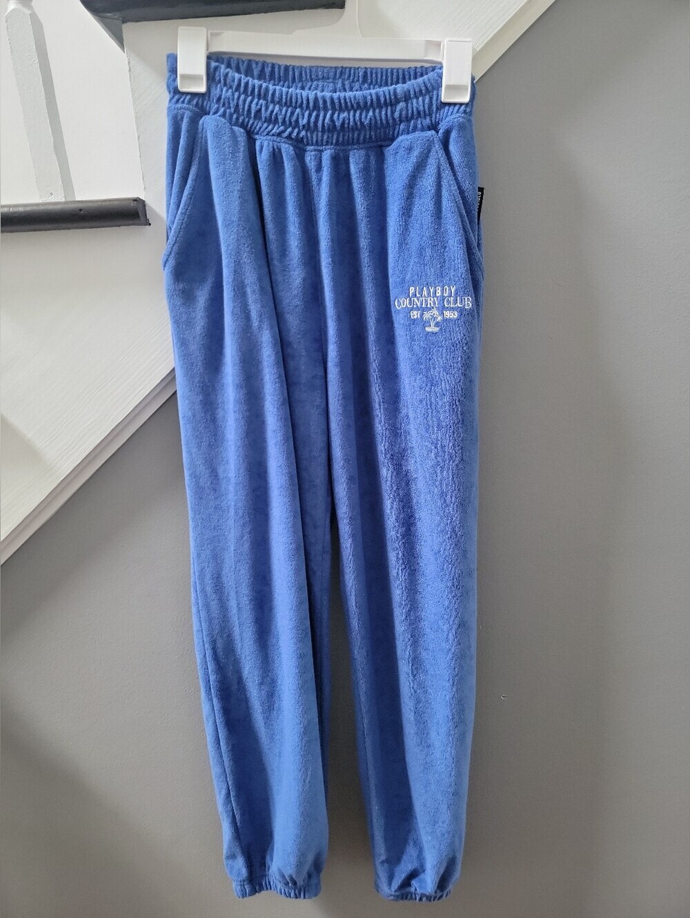 Playboy x Missguided Sweatpants Womens Size XS Fleece Tapered Leg